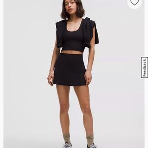 Black Cropped Tank and Mini Skirt Set